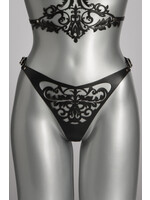 Voyeur X Leather thong  lasercut  Lilly - OneSize