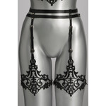 Voyeur X Leather garterbelt Lilly silver - OneSize