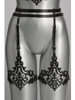 Voyeur X Leather garterbelt Lilly silver - OneSize