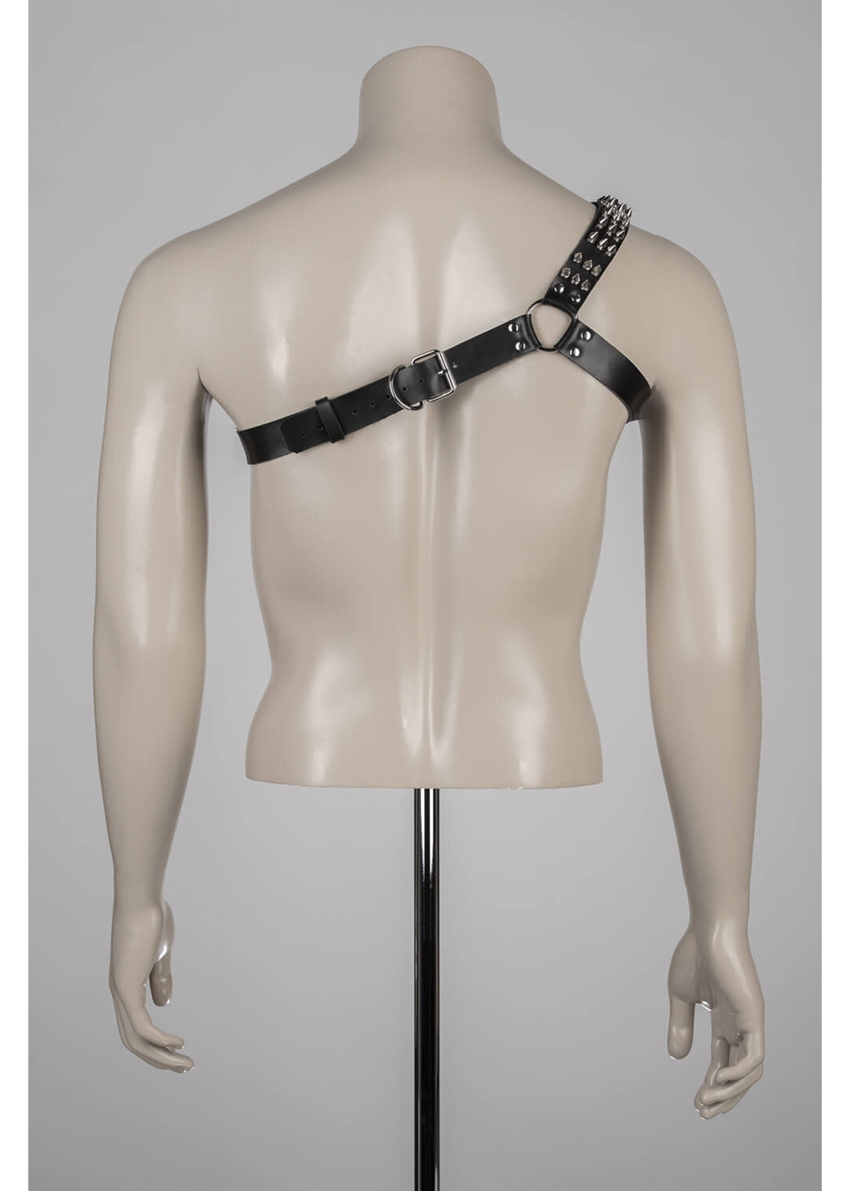 Voyeur X Leather harness Crixus silver - OneSize