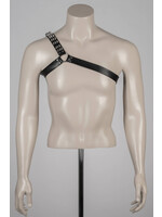 Voyeur X Leather harness Crixus silver - OneSize