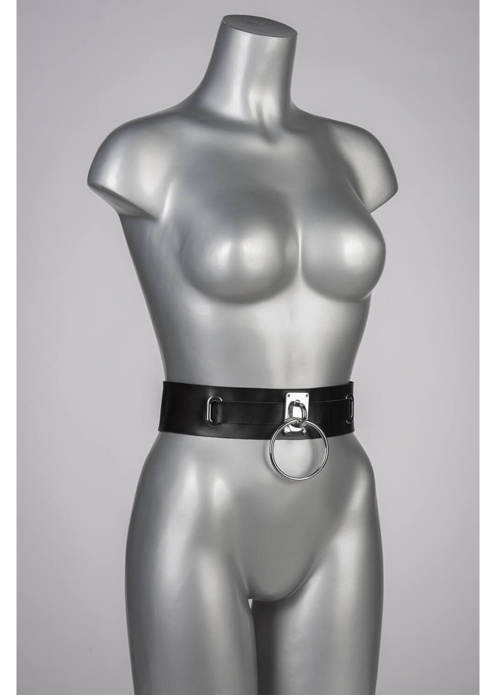 Voyeur X Leather waist belt Eternity silver - S/M