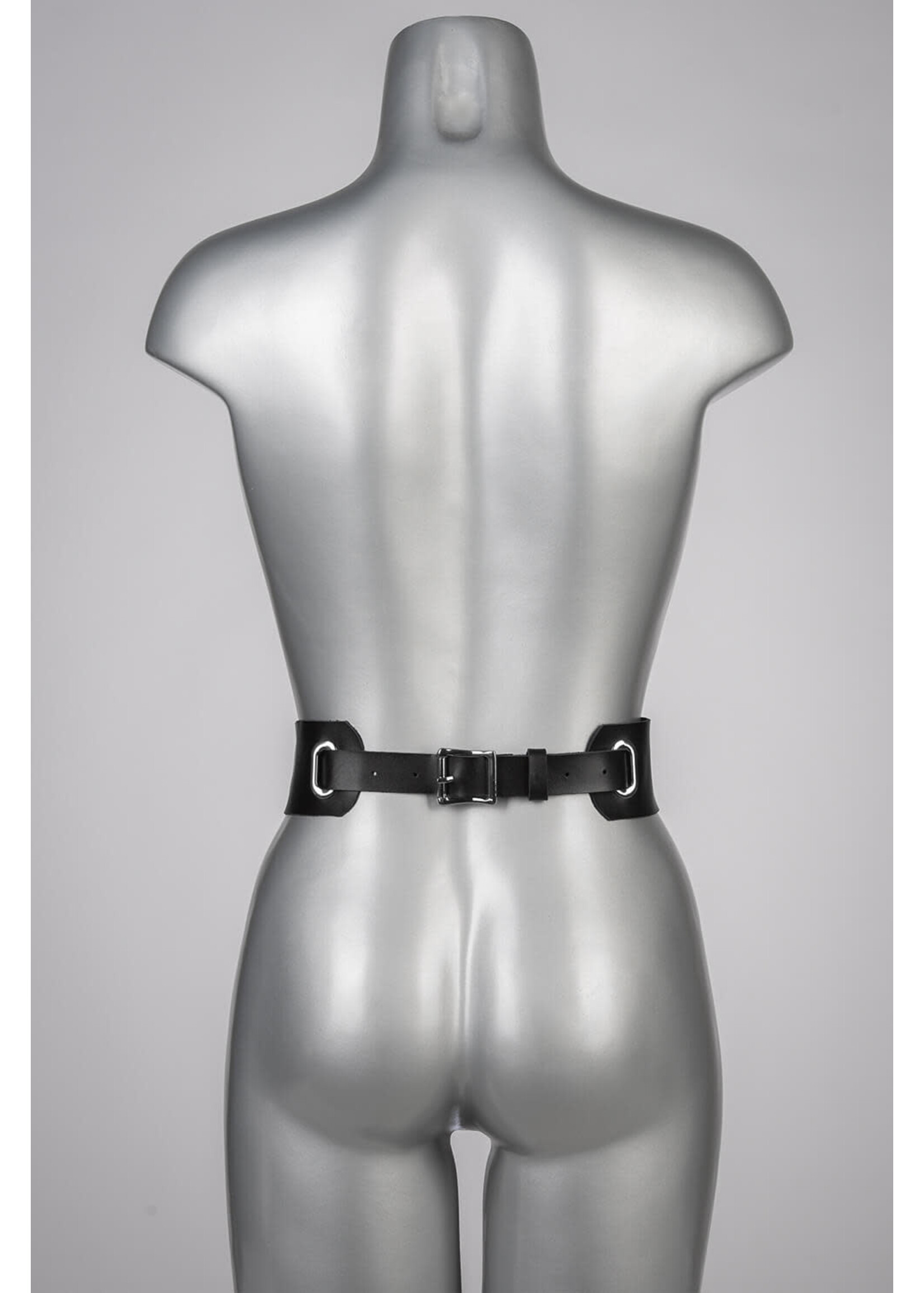 Voyeur X Leather waist belt Eternity silver - S/M