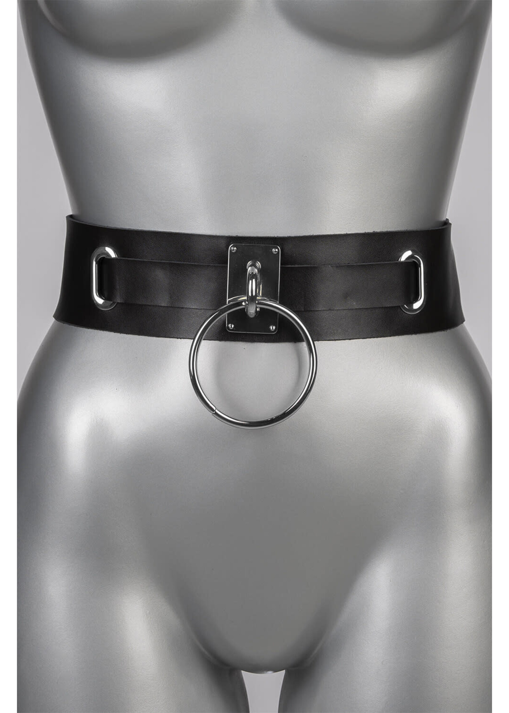 Voyeur X Leather waist belt Eternity silver - S/M