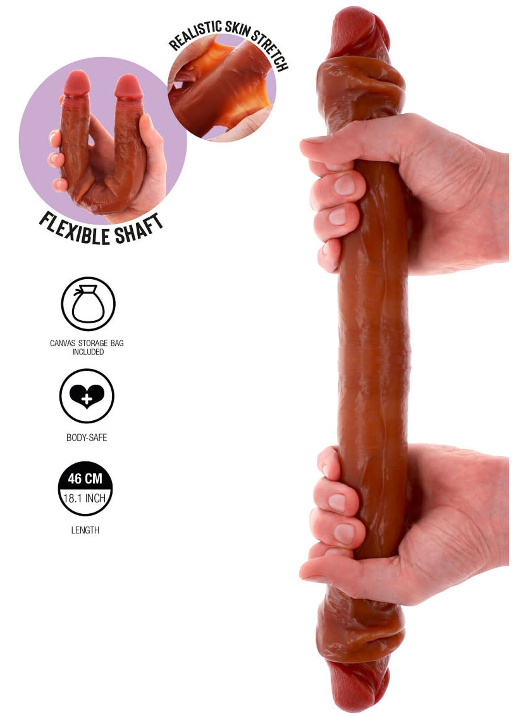 ToyJoy Silicone foreskin double dong 46 cm