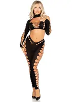 Leg Avenue Seamless cut-out crop top and legging - OneSize