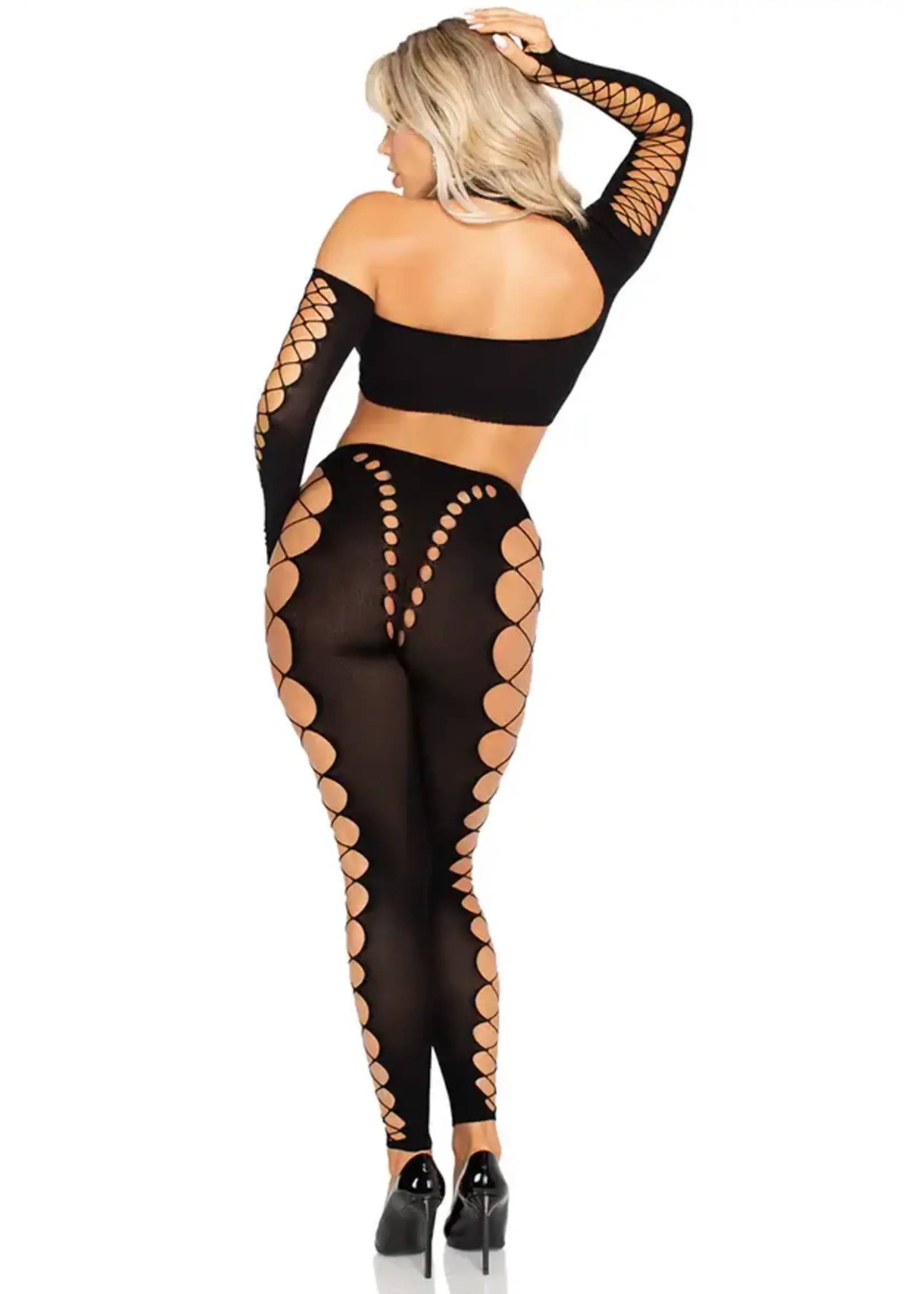 Leg Avenue Seamless cut-out crop top and legging - OneSize