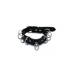 O-Products Black leather collar multi-D-rings