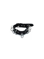 O-Products Black leather collar multi-D-rings