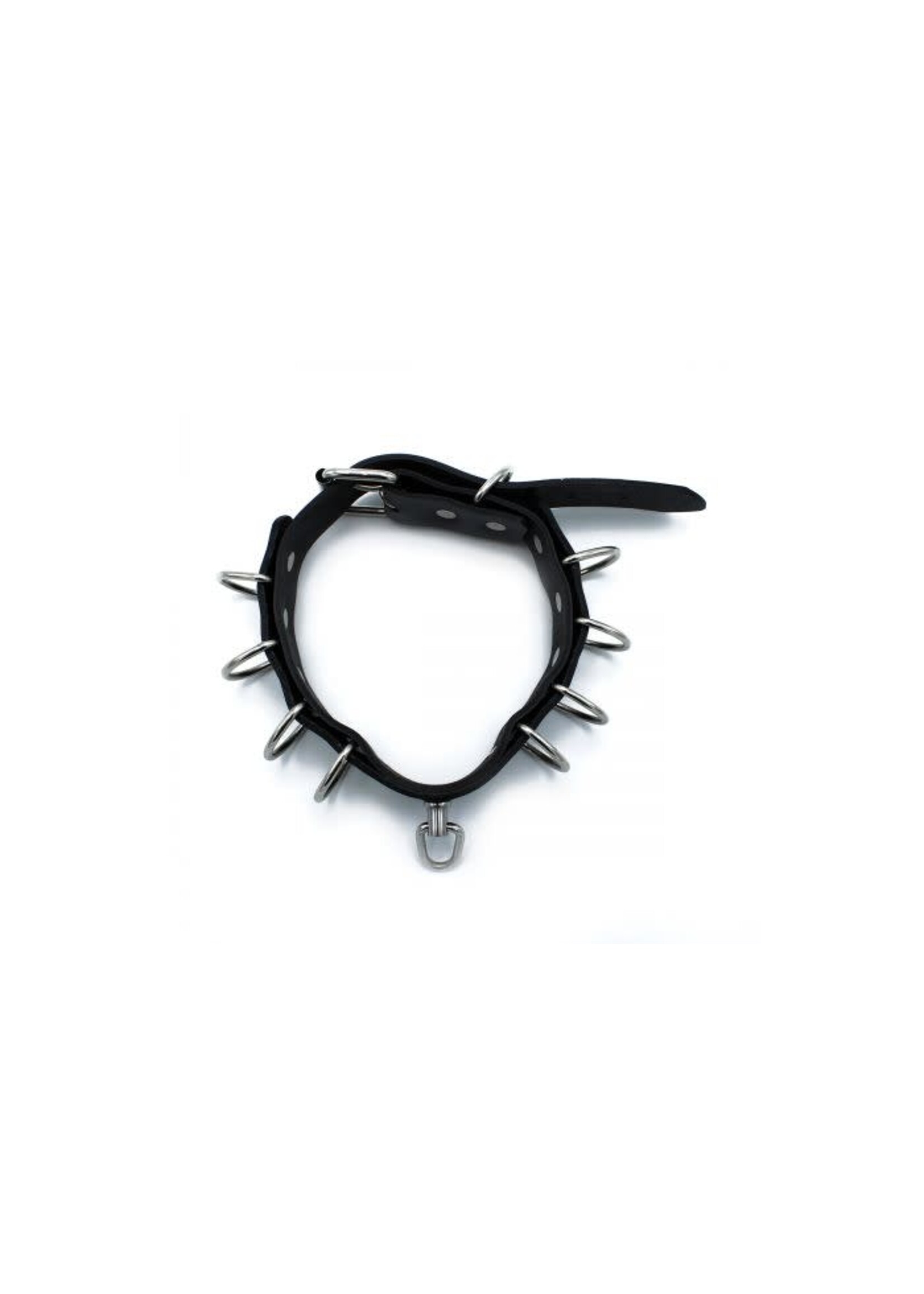 O-Products Black leather collar multi-D-rings