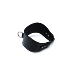 O-Products Contoured black leather collar with D-ring