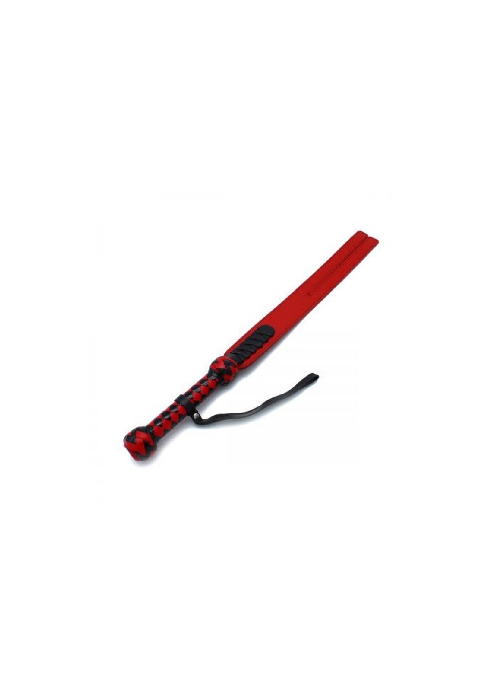 O-Products Black & red leather Y-paddle whip
