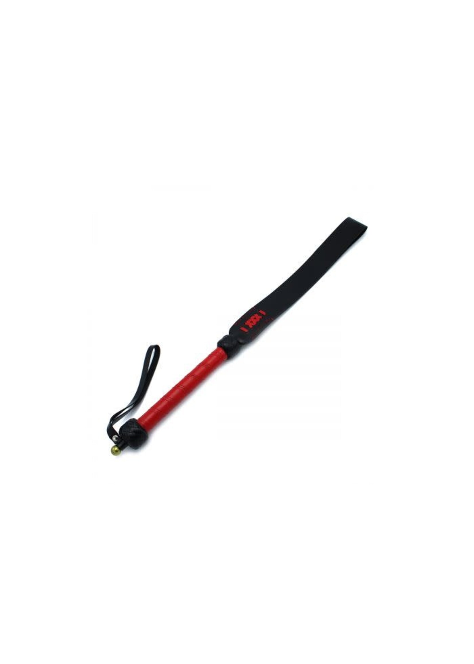 O-Products Black & red leather long paddle whip