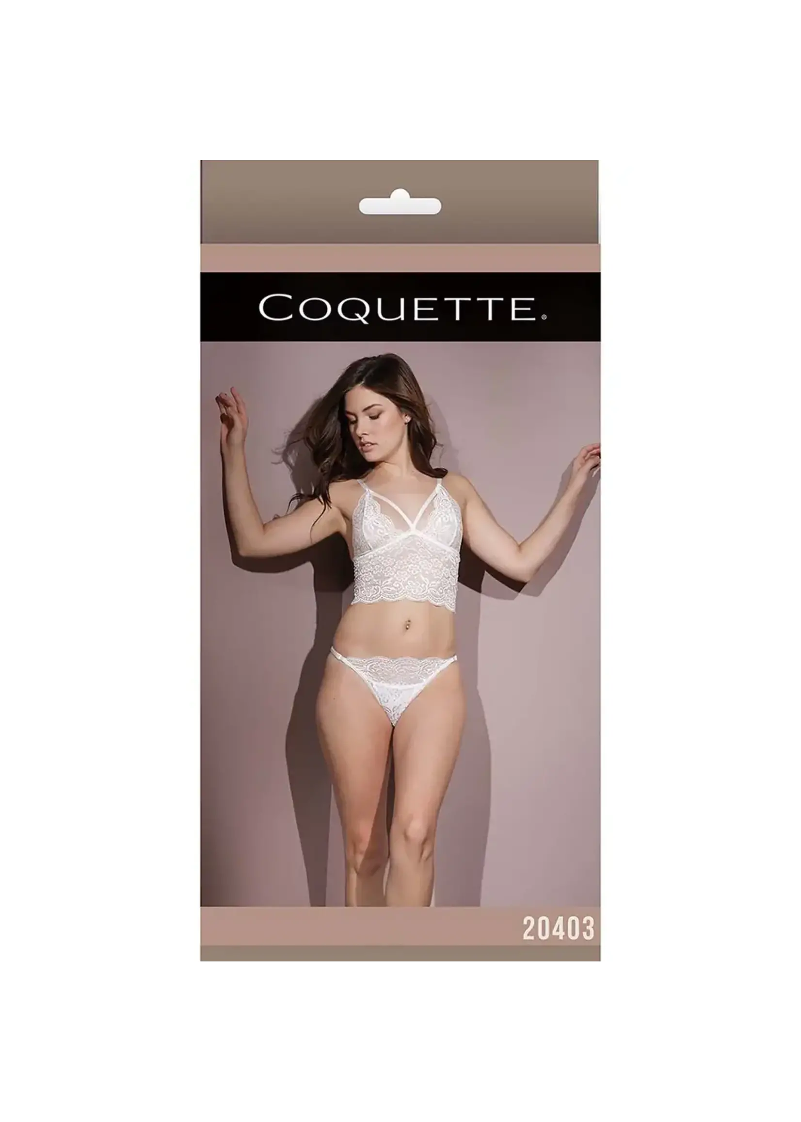 Coquette Bralette and crotchless panties - OneSize