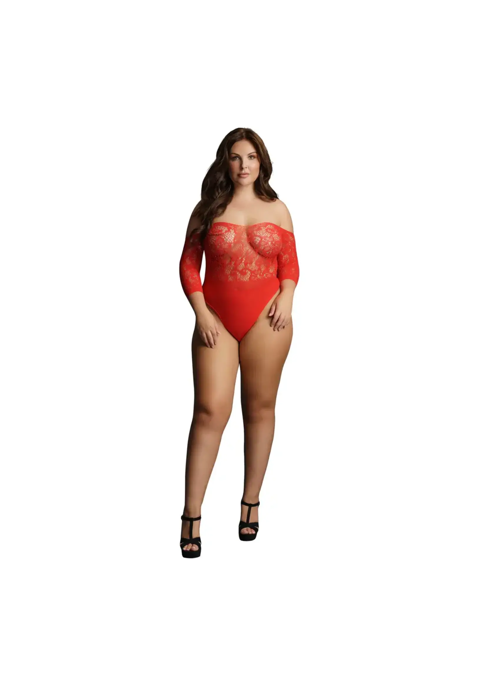 Le Désir Crotchless rhinestone teddy - QueenSize