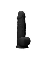 Realrock by Shots Silicone dildo with balls - 21,6cm black