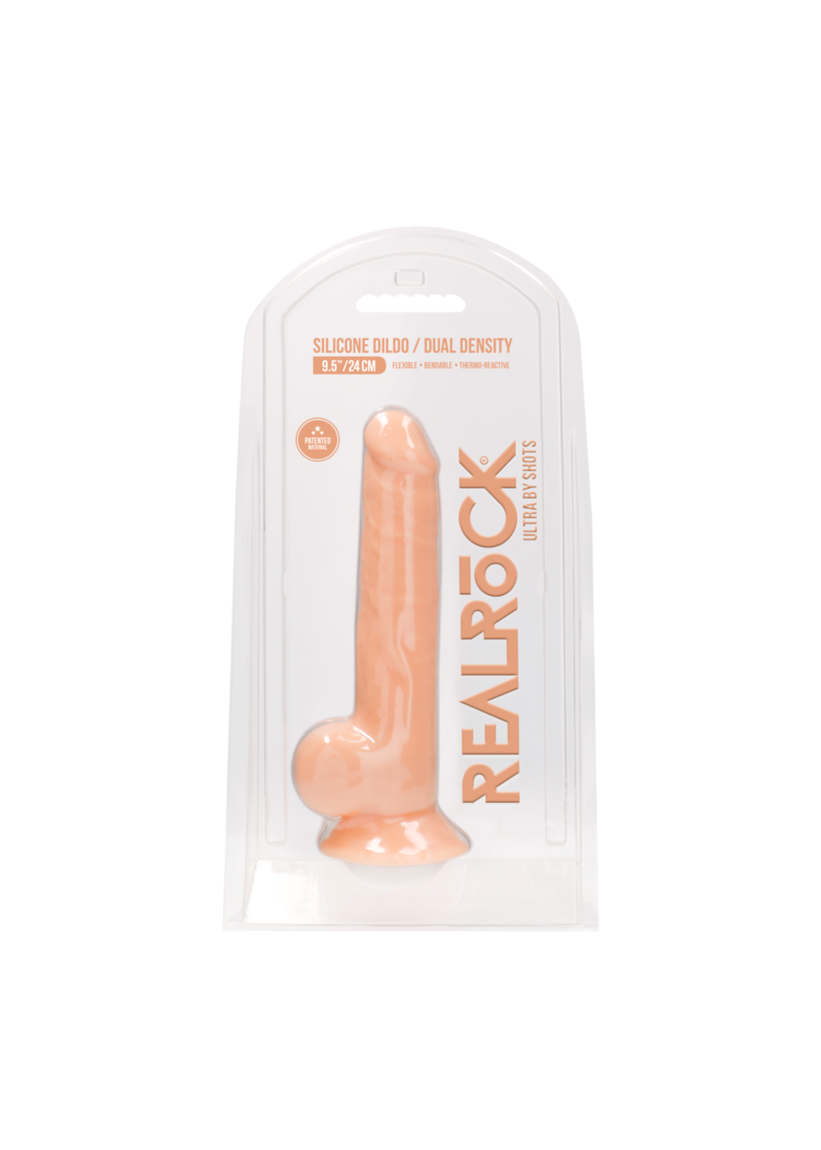 Realrock by Shots Silicone dildo with balls - 24cm white