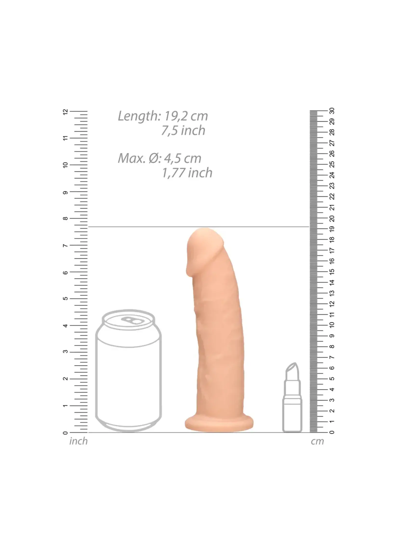 Realrock by Shots Silicone dildo - 20 cm white