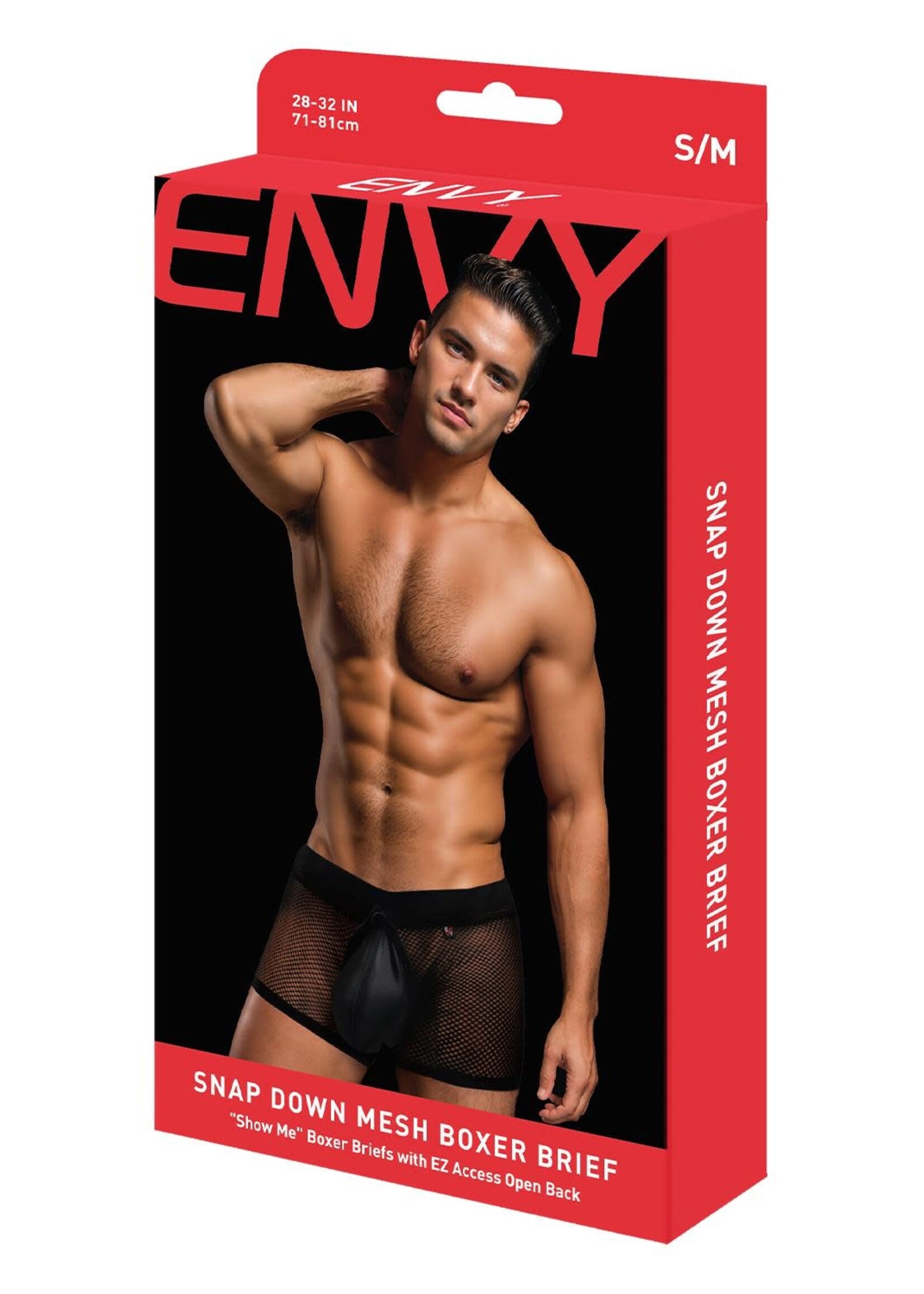 Snap down mesh boxer brief