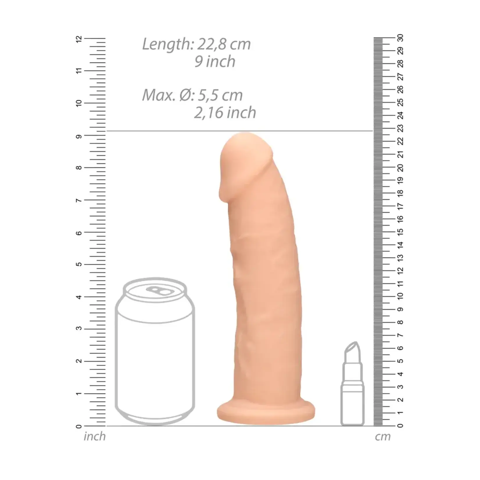 Realrock by Shots Silicone dildo - 23 cm white