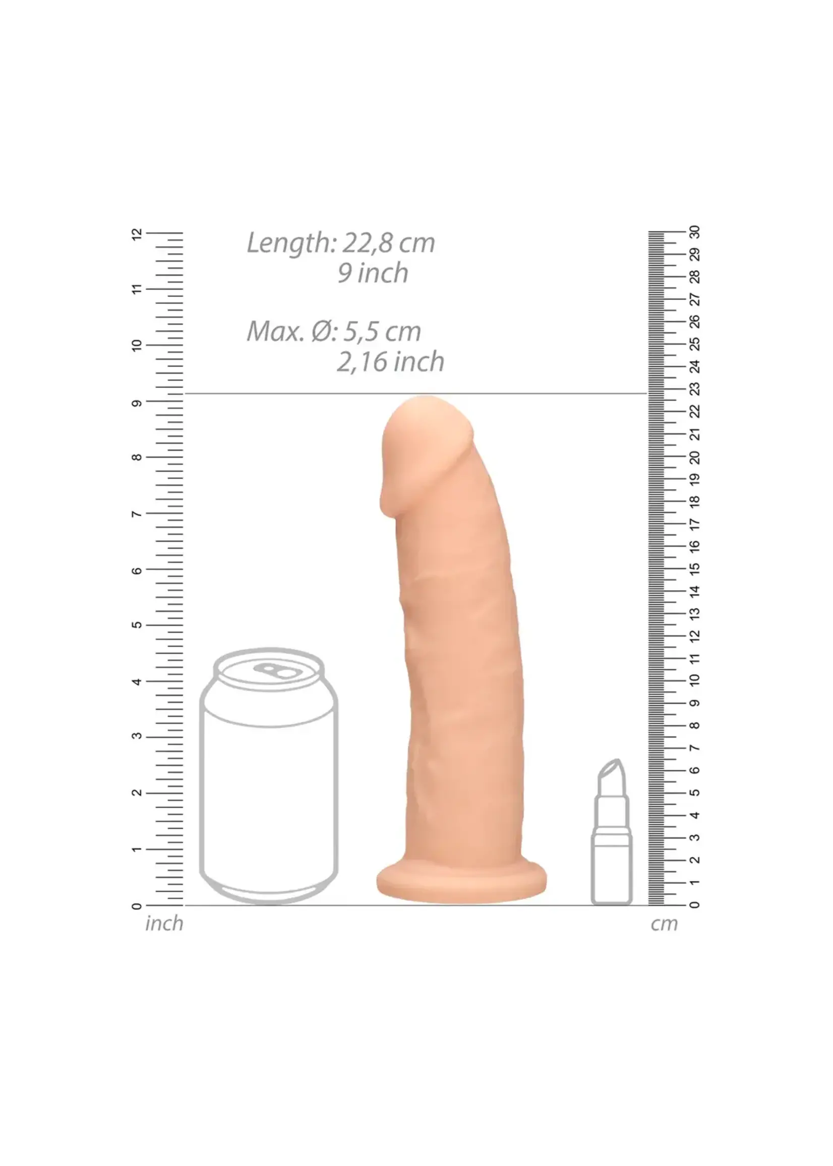 Realrock by Shots Silicone dildo - 23 cm white