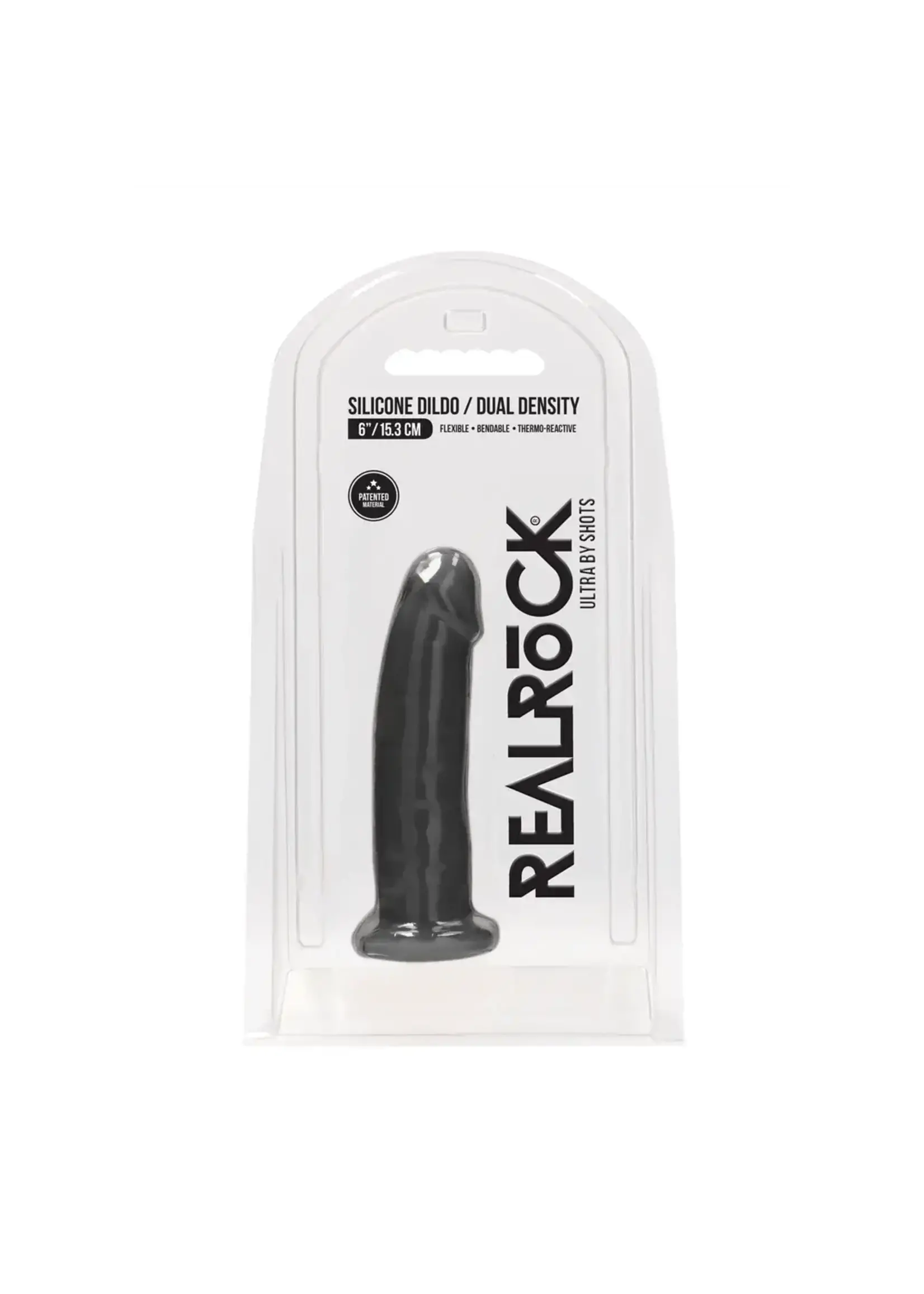 Realrock by Shots Silicone dildo - 15 cm black