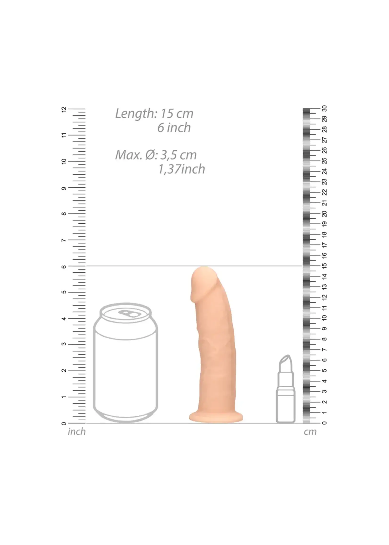 Realrock by Shots Silicone dildo - 15 cm white