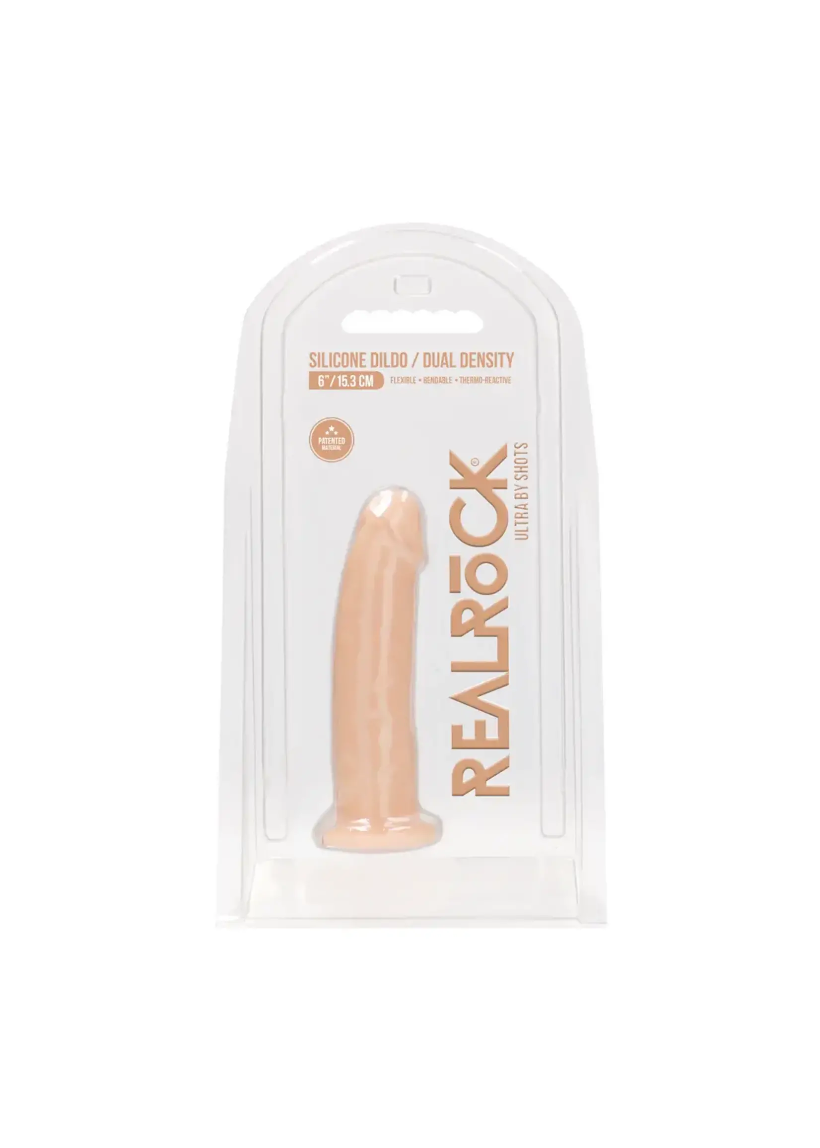 Realrock by Shots Silicone dildo - 15 cm white