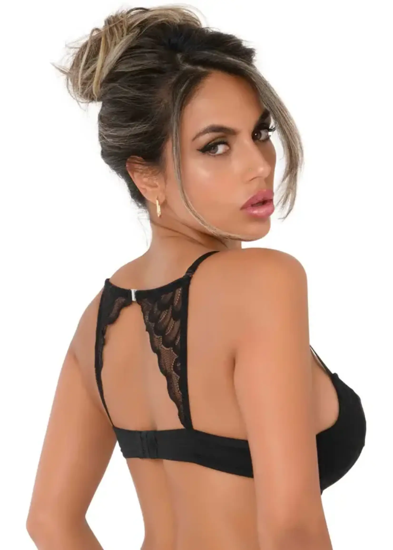 Push up bra with racerback - black