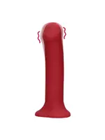 Loveline by Shots Non-phallic vibrating dildo large - raspberry red