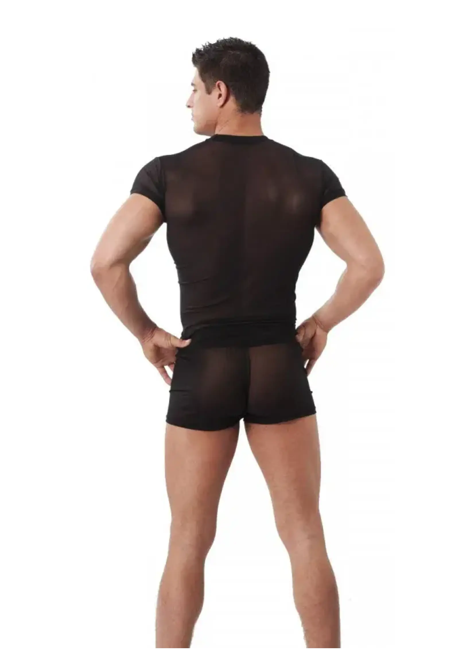 Doorzichtig T-shirt - black