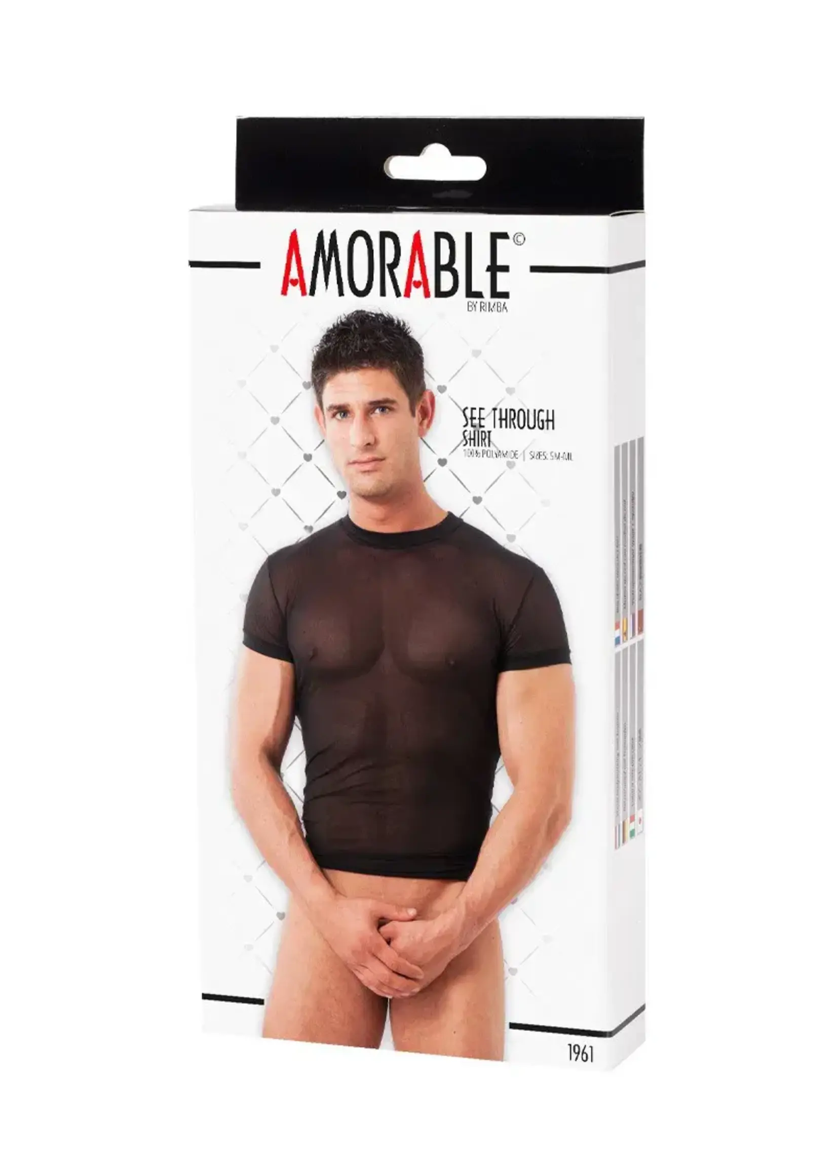 Doorzichtig T-shirt - black