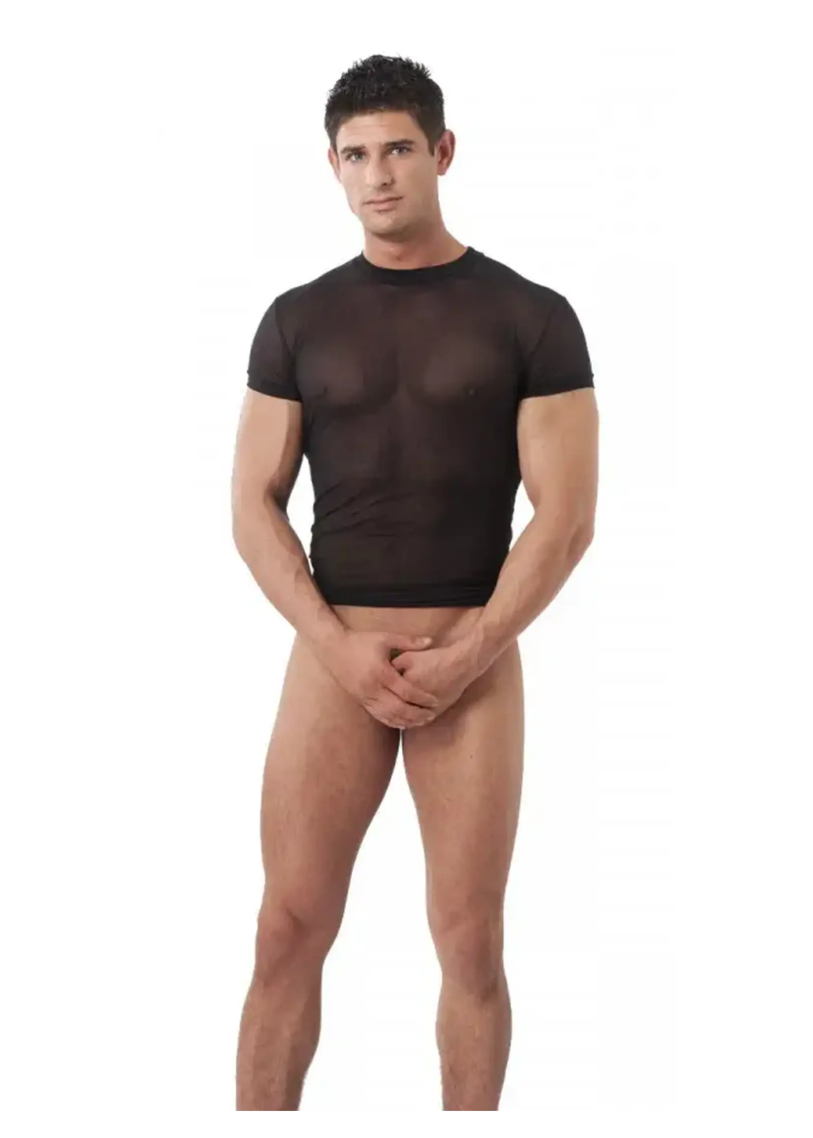 Doorzichtig T-shirt - black