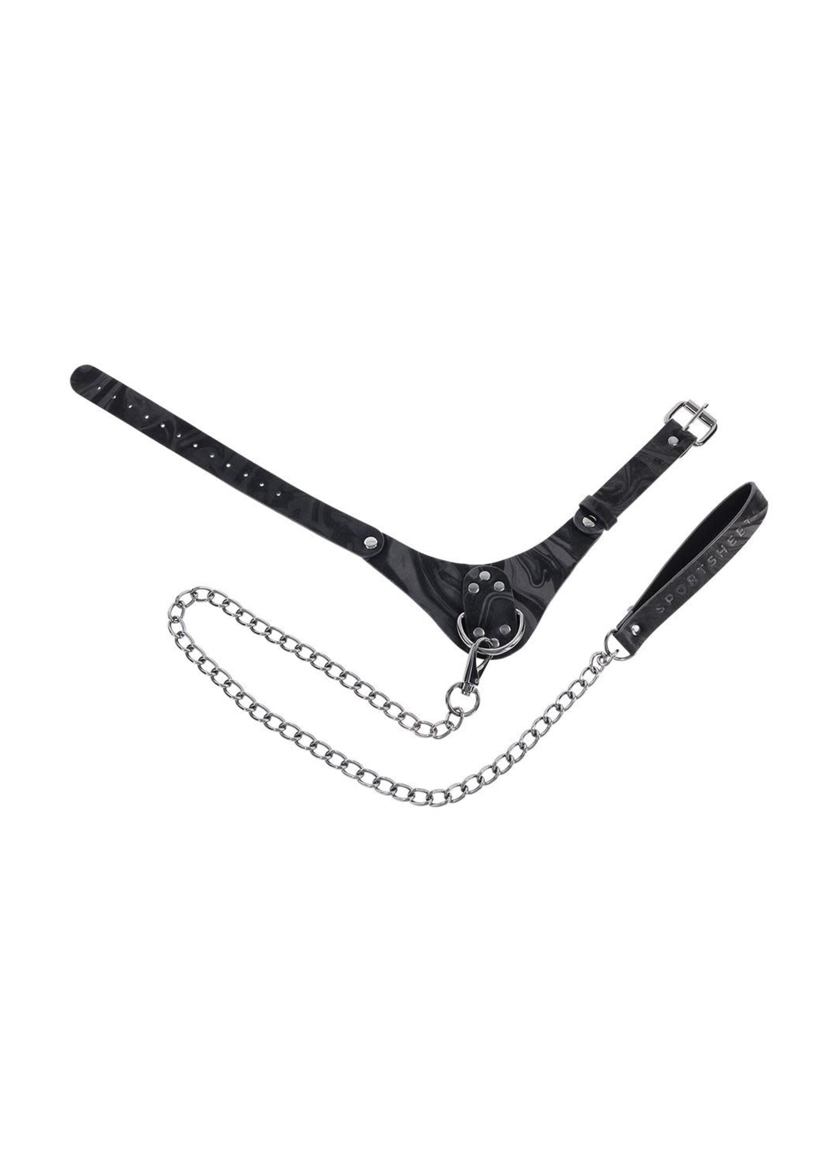 Sportsheets Velvet Noir collar & leash