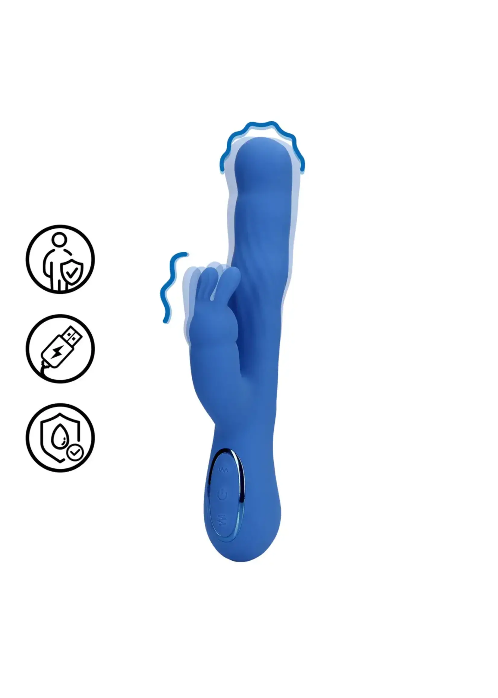 Loveline by Shots Wiggle rabbit vibrator Jetset Blue