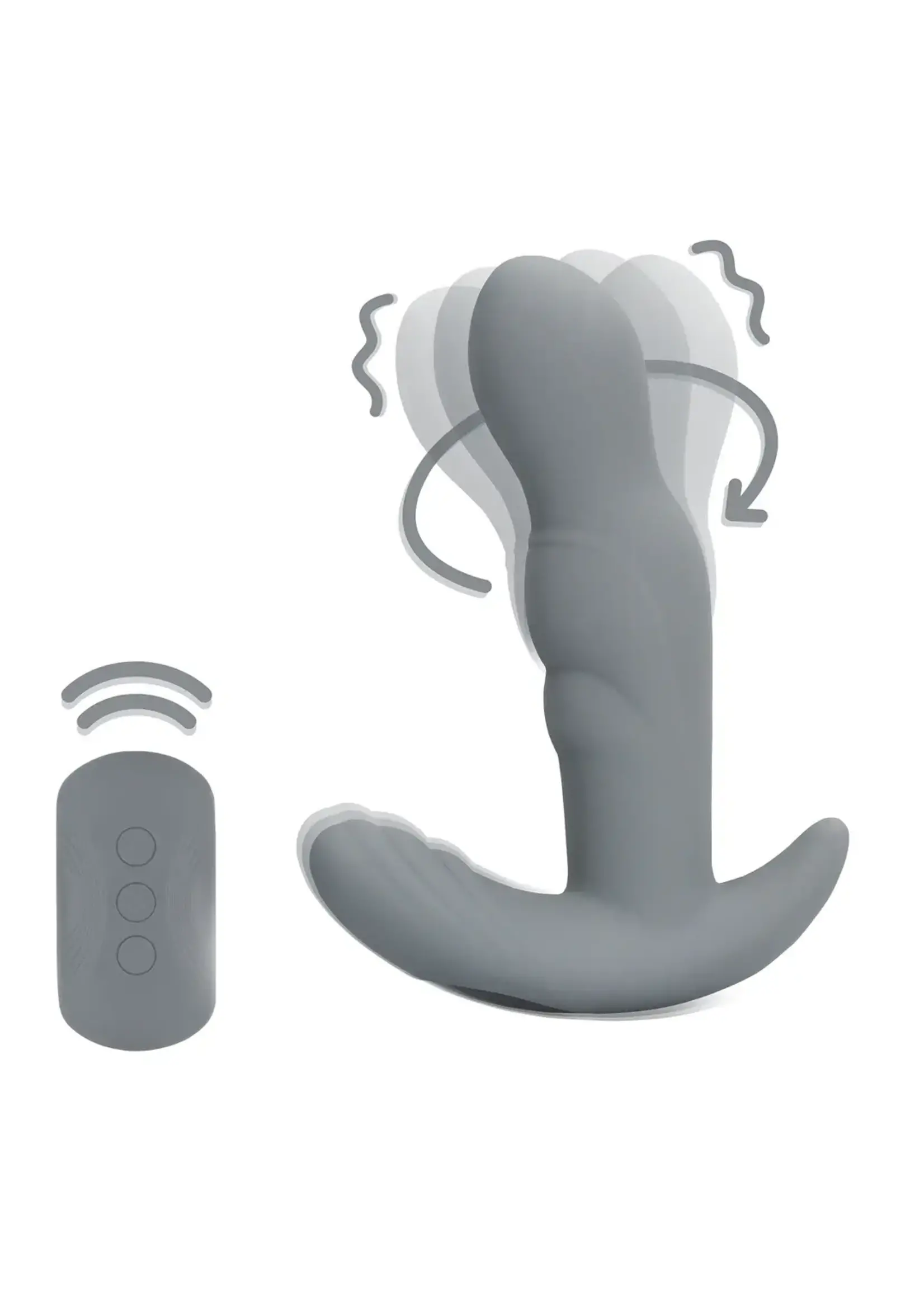 Loveline by Shots Rotating prostate stimulator with remote control Gotham Grey