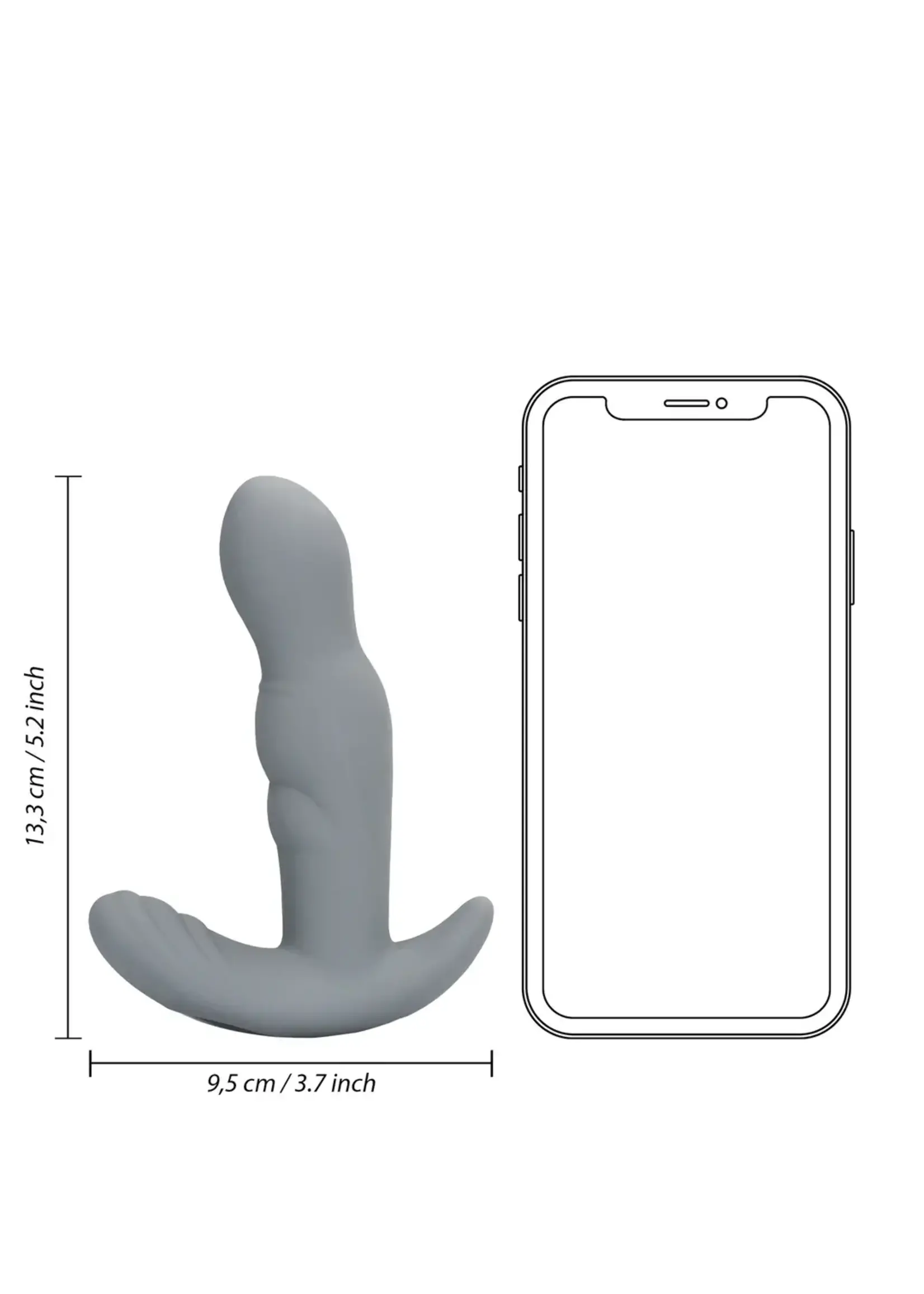 Loveline by Shots Rotating prostate stimulator with remote control Gotham Grey