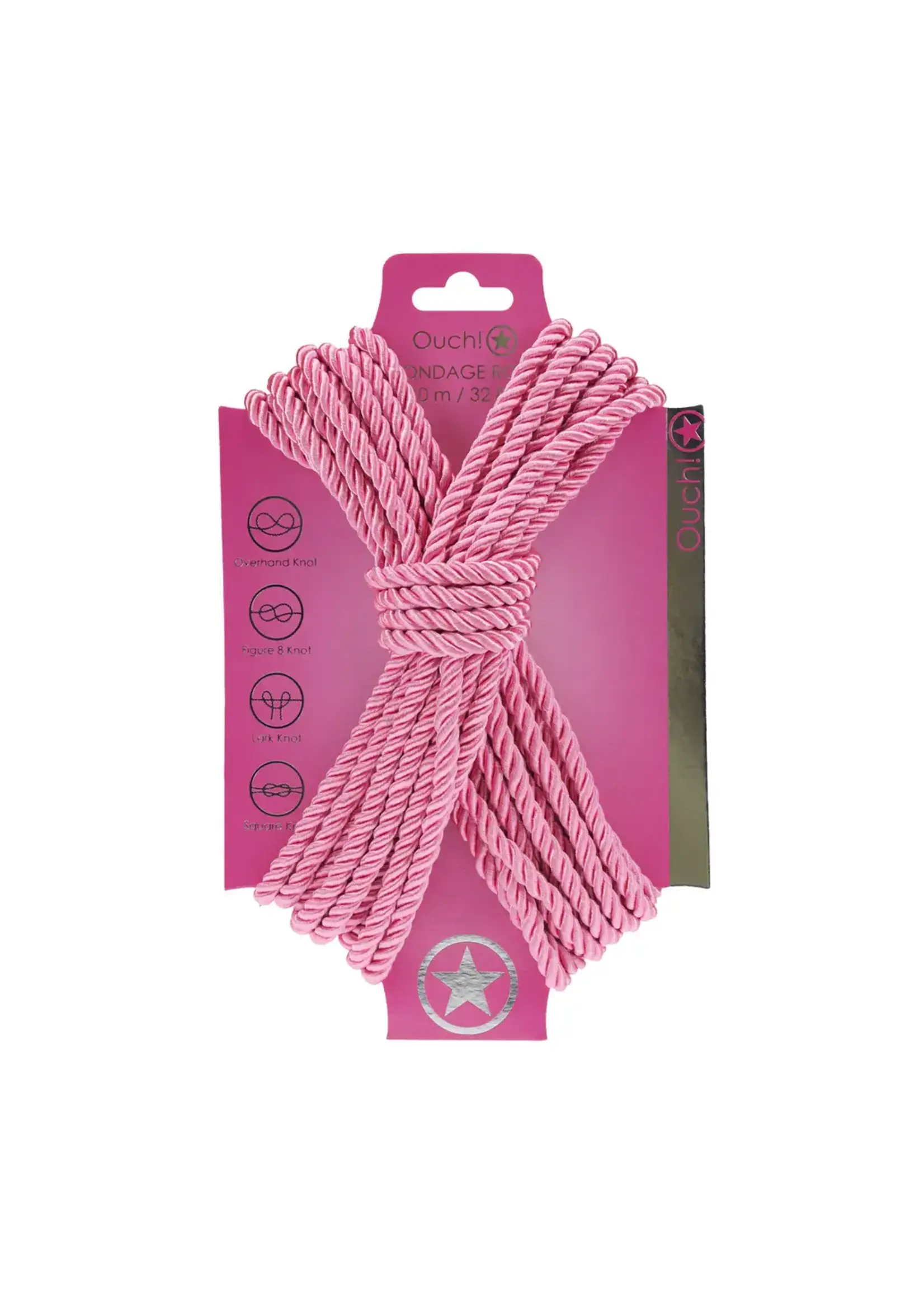 Ouch! Polyester bondage rope 10 m - Pink