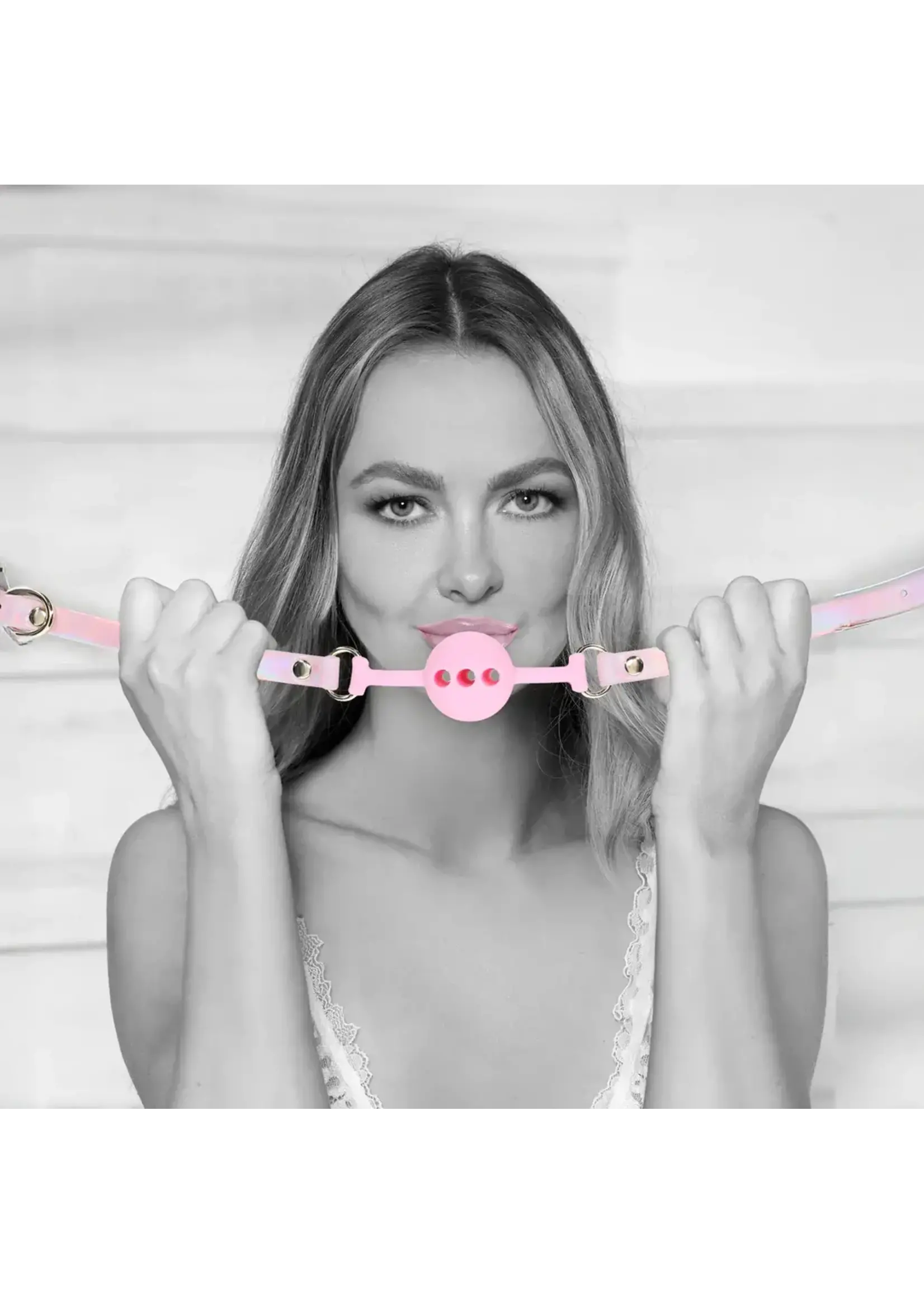 Ouch! Silicone ball gag Paris pink