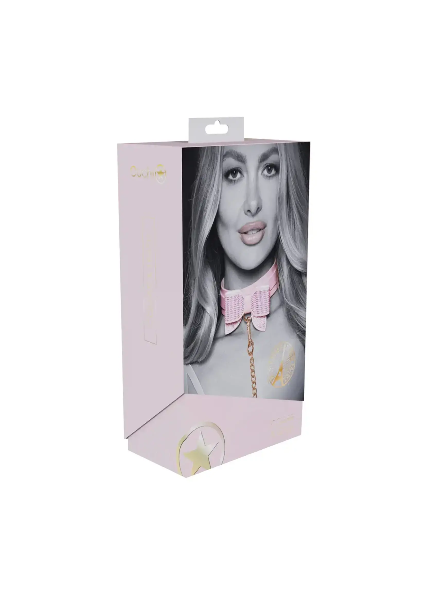 Ouch! Collar & leash Paris pink
