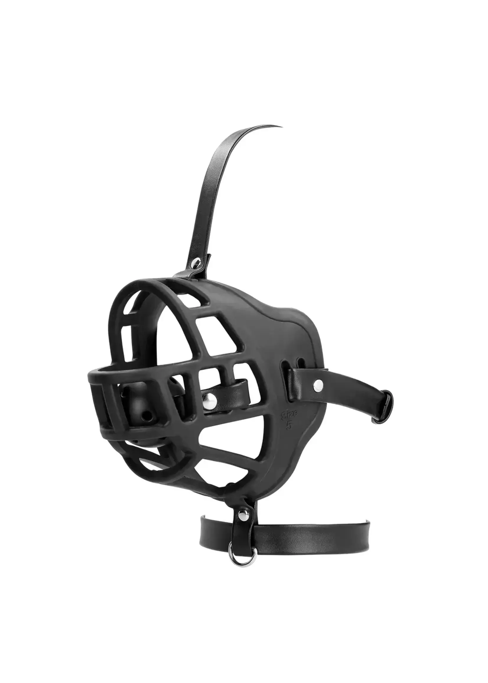 Ouch! Muzzle with removable ball gag - Black