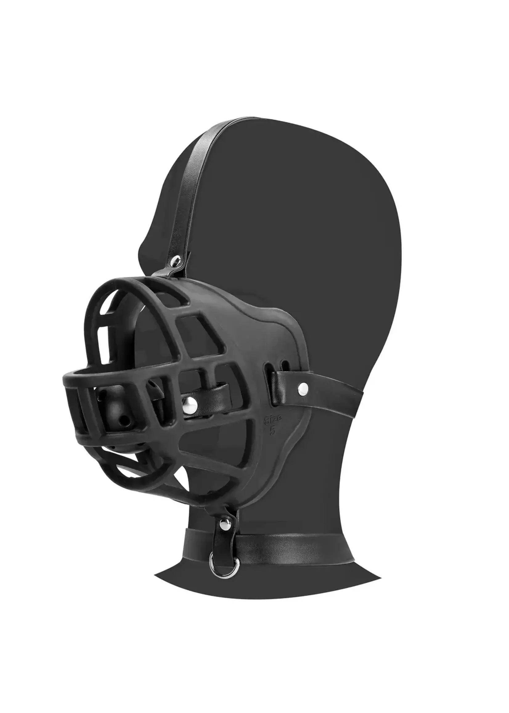 Ouch! Muzzle with removable ball gag - Black