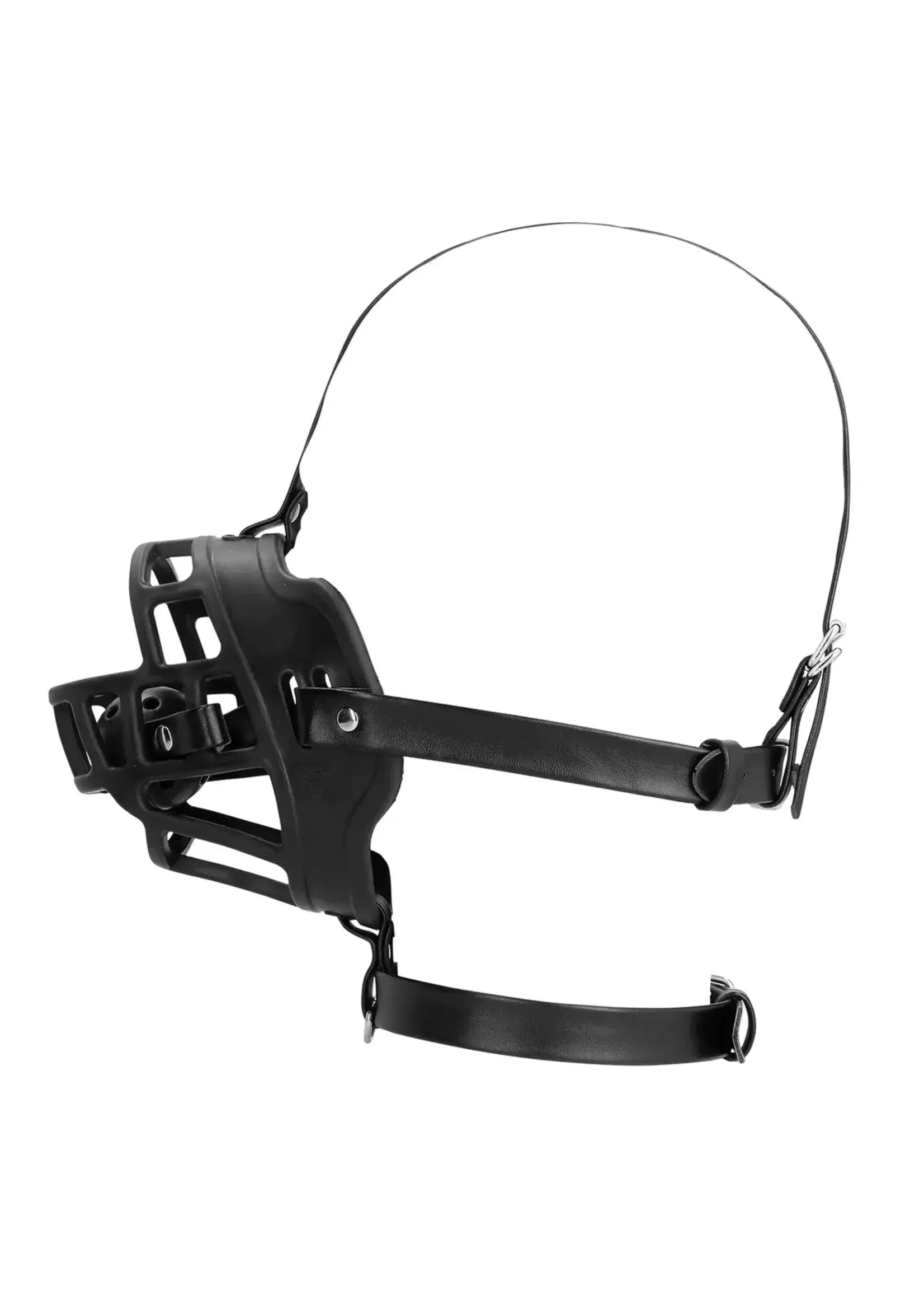 Ouch! Muzzle with removable ball gag - Black