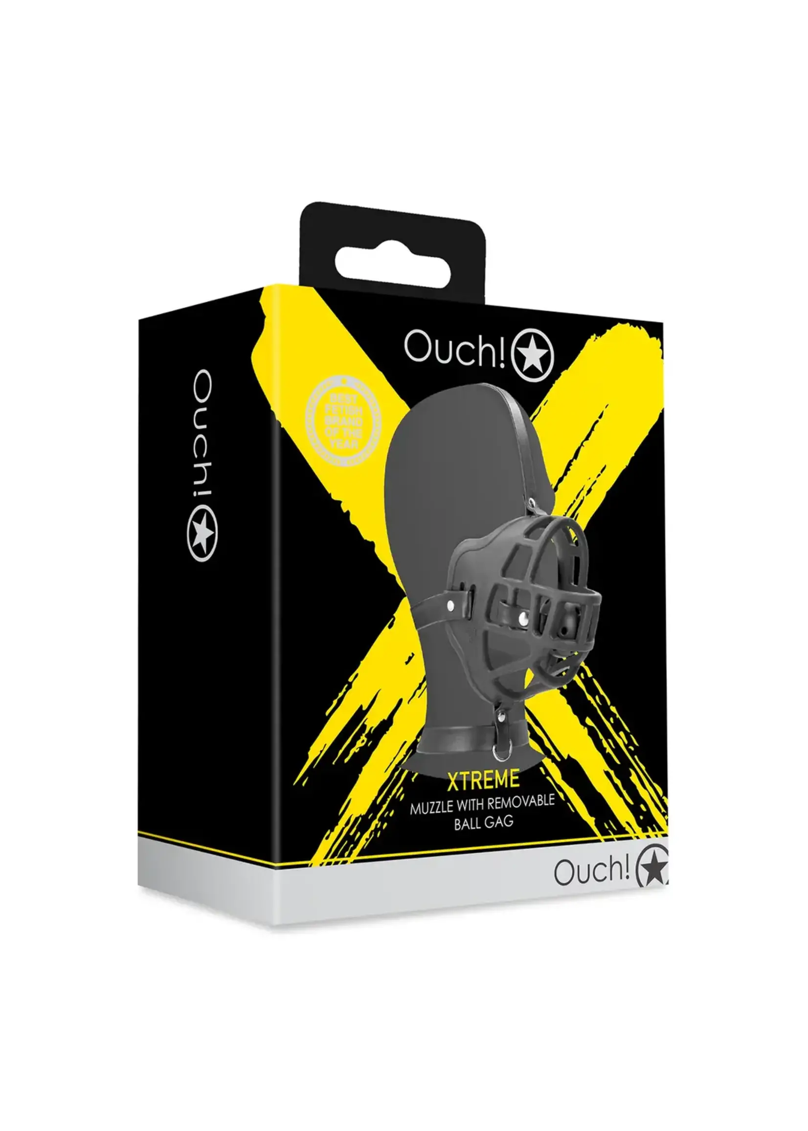 Ouch! Muzzle with removable ball gag - Black