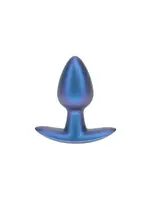 Ouch! Smooth silicone anal plug 2.6" / 6,5 cm - Metallic Blue - S