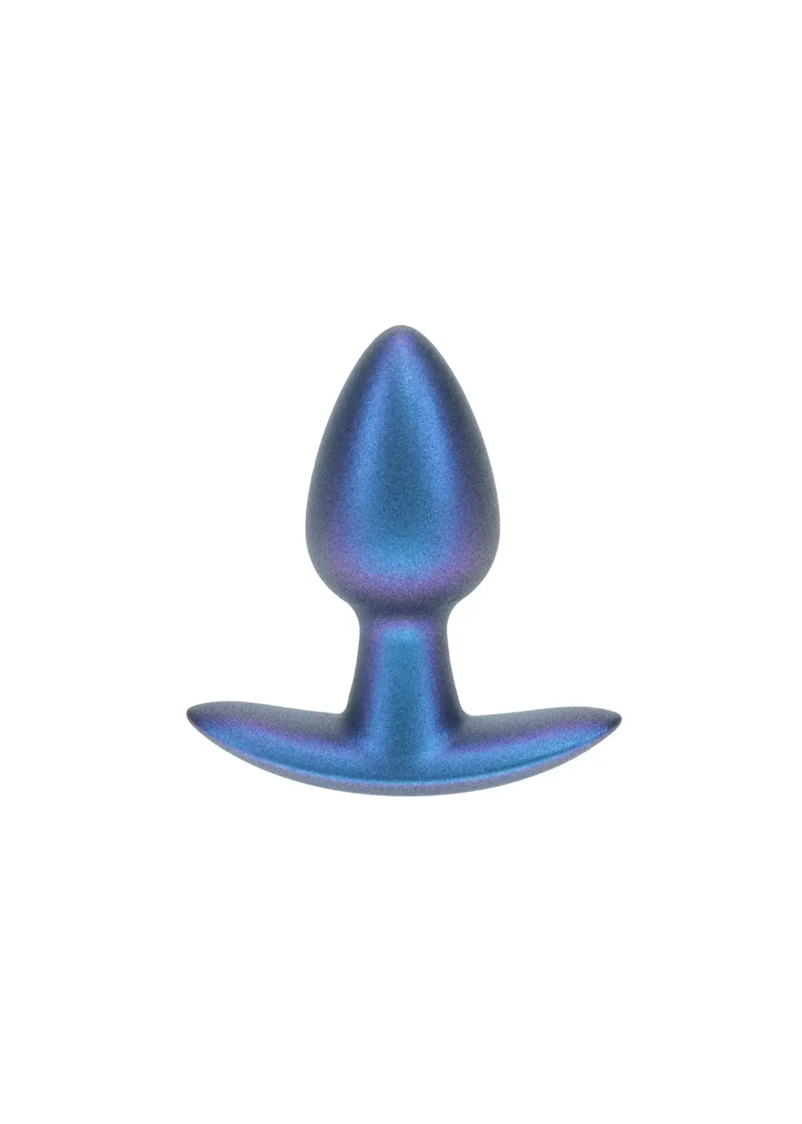 Ouch! Smooth silicone anal plug 2.6" / 6,5 cm - Metallic Blue - S