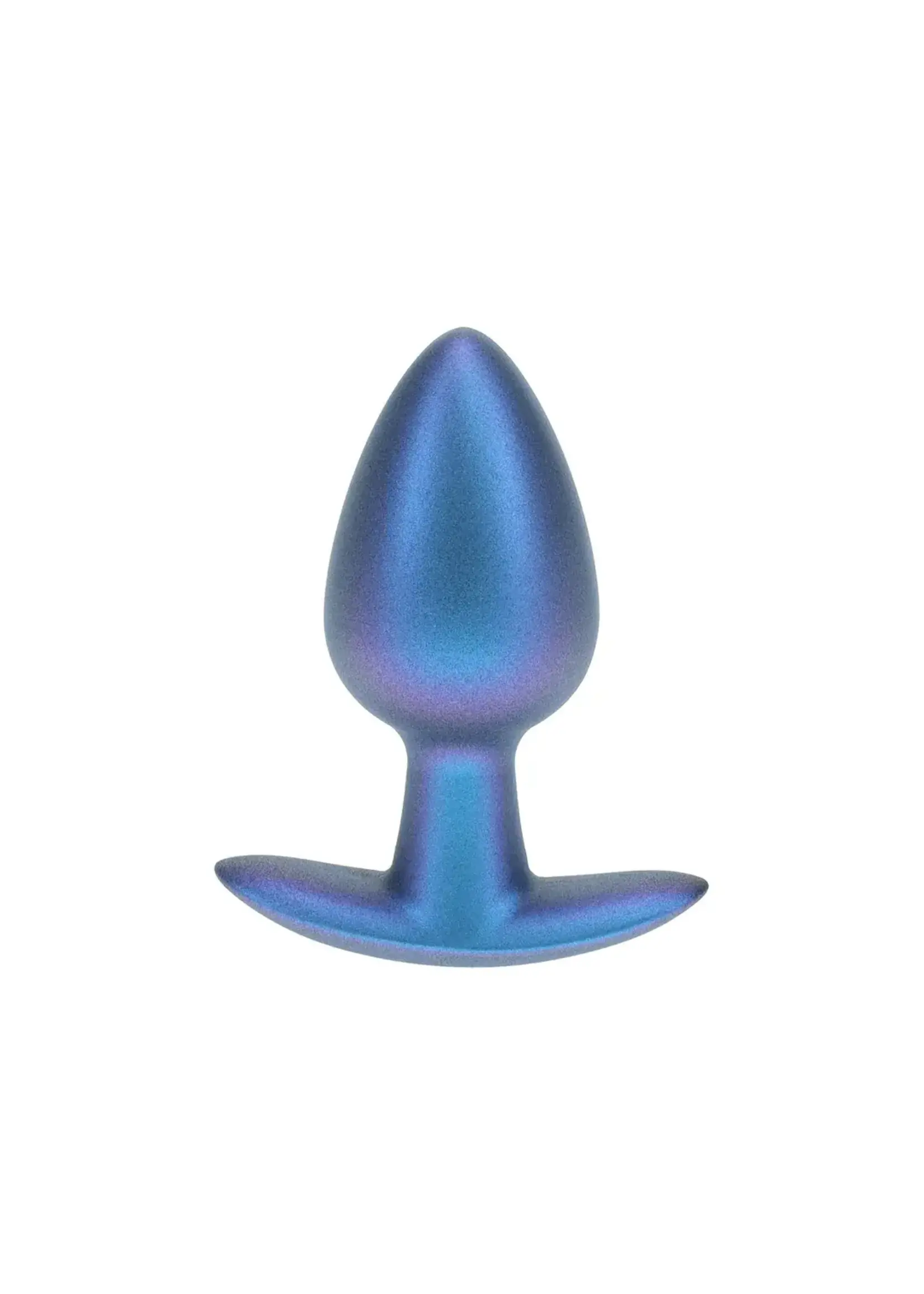 Ouch! Smooth silicone anal plug 3.1" / 7,9 cm - Metallic Blue - M