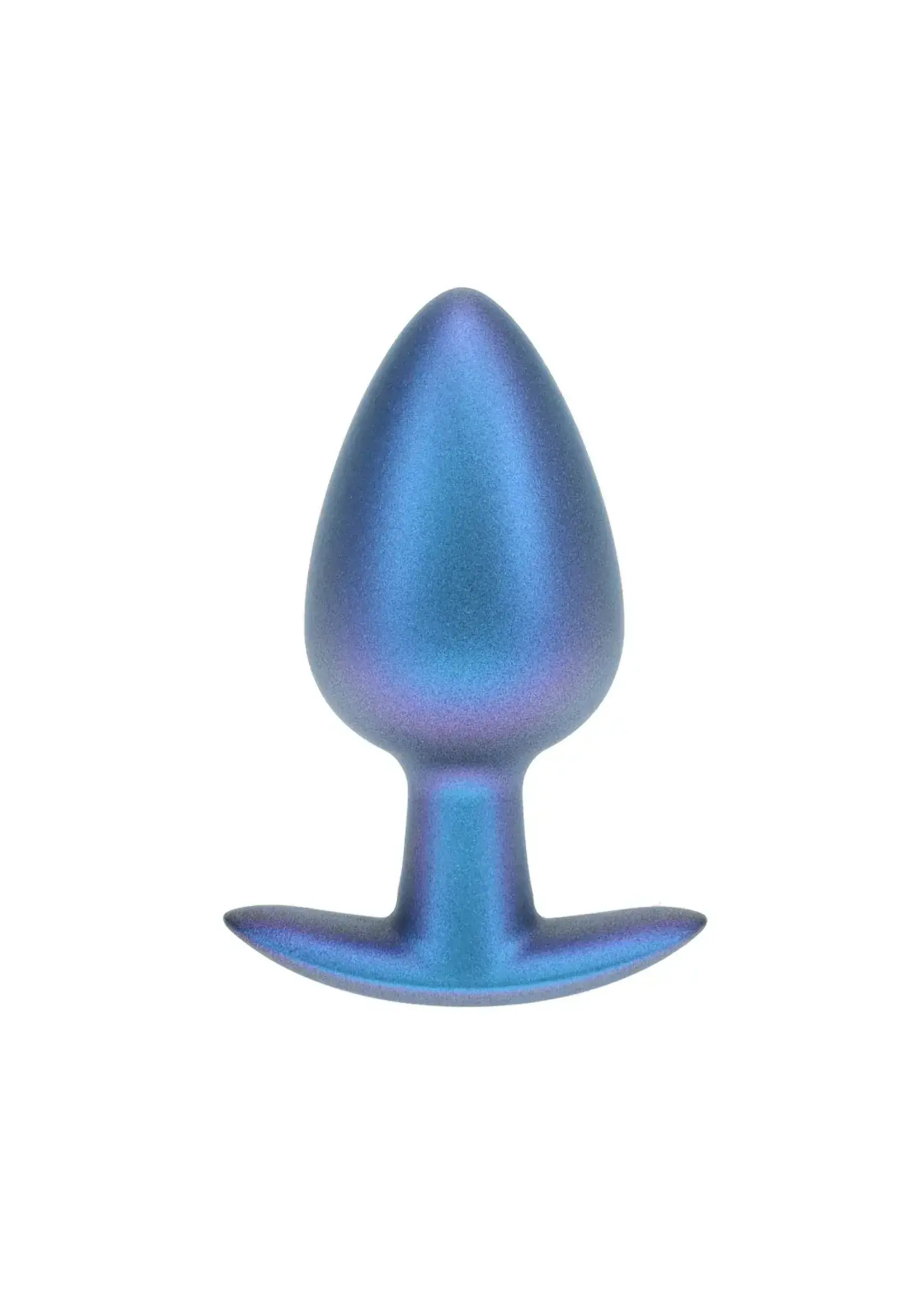 Ouch! Smooth silicone anal plug 3.5" / 8,9 cm - Metallic Blue - L