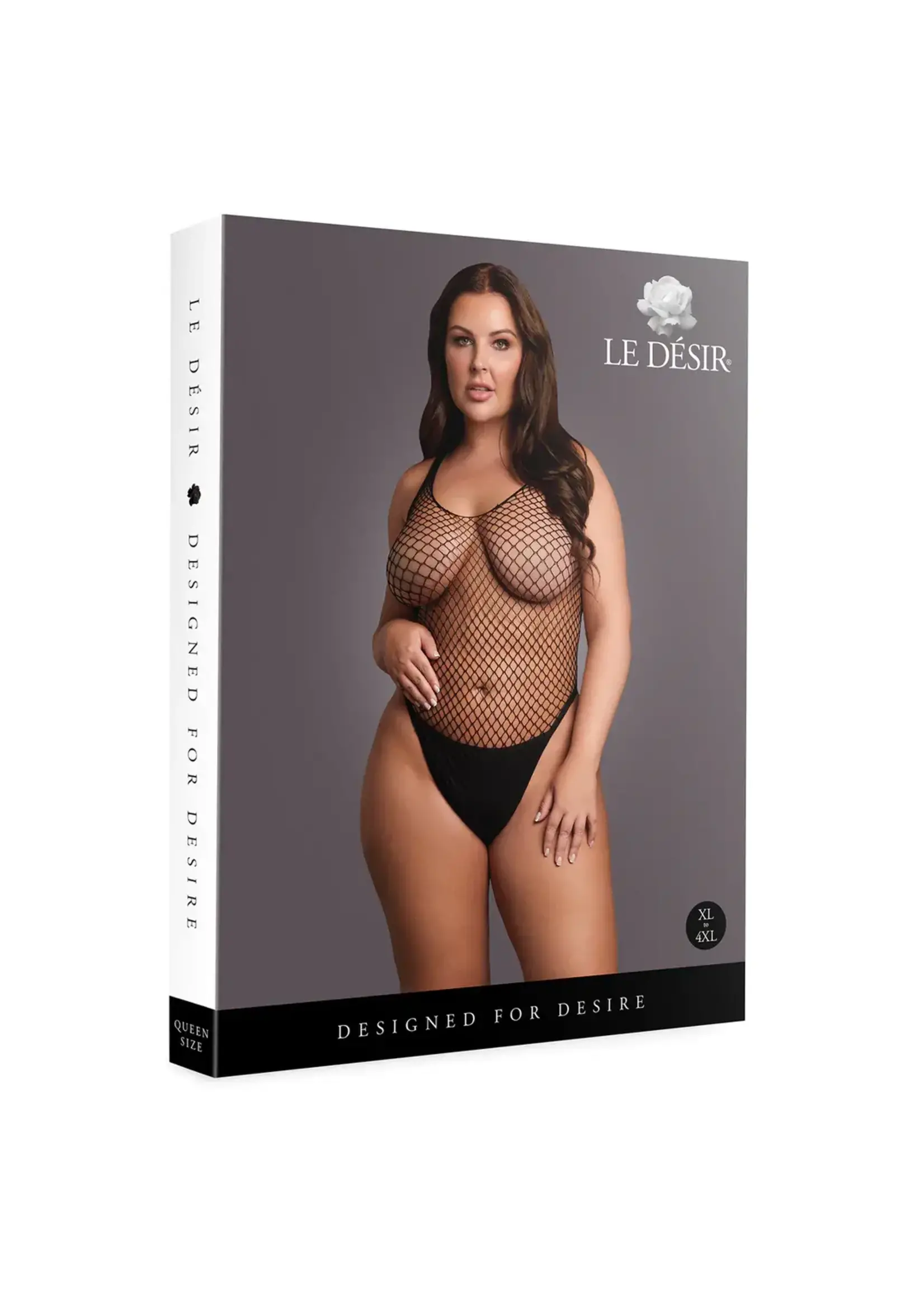 Le Désir Body with fishnet structure - Black - QueenSize