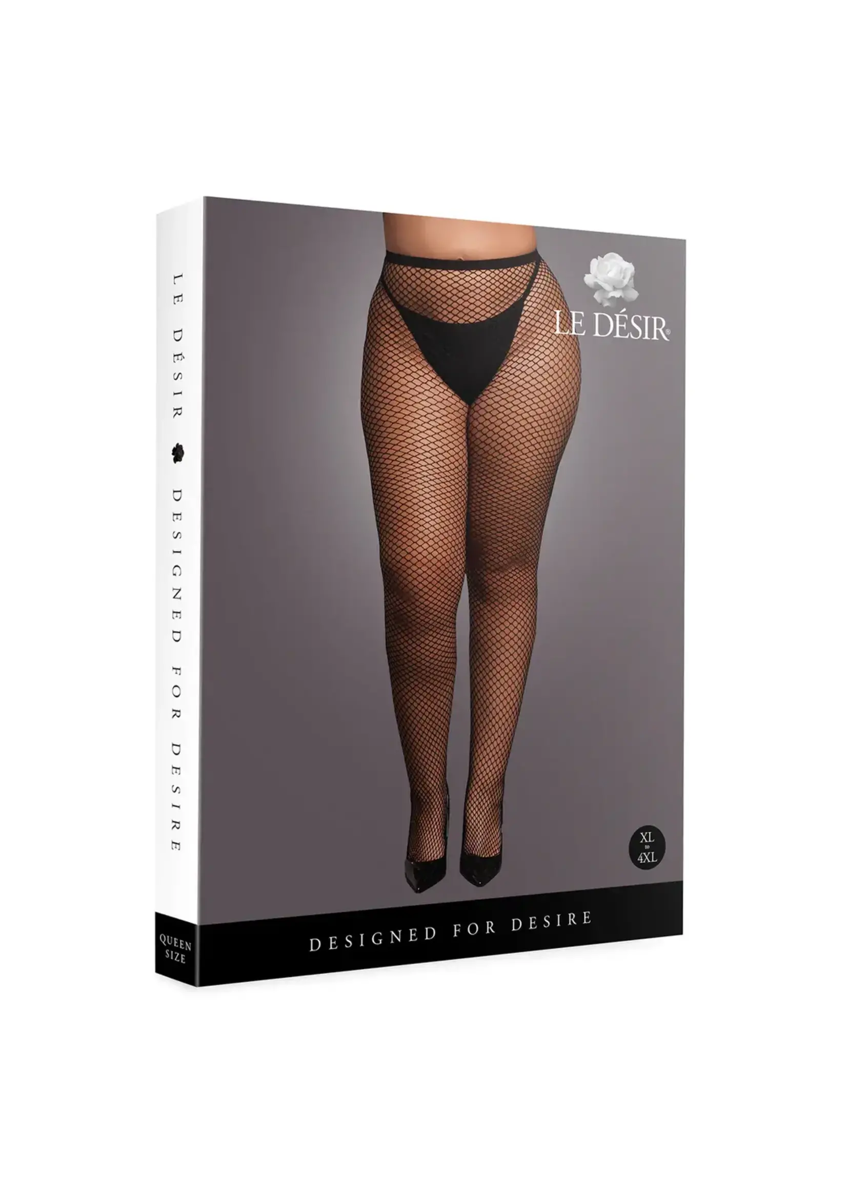 Le Désir Panty with small fishnet structure - Black - QueenSize